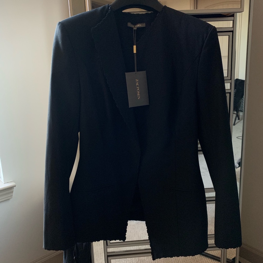 NWT Black Asymmetrical Styled Zac Posen Blazer